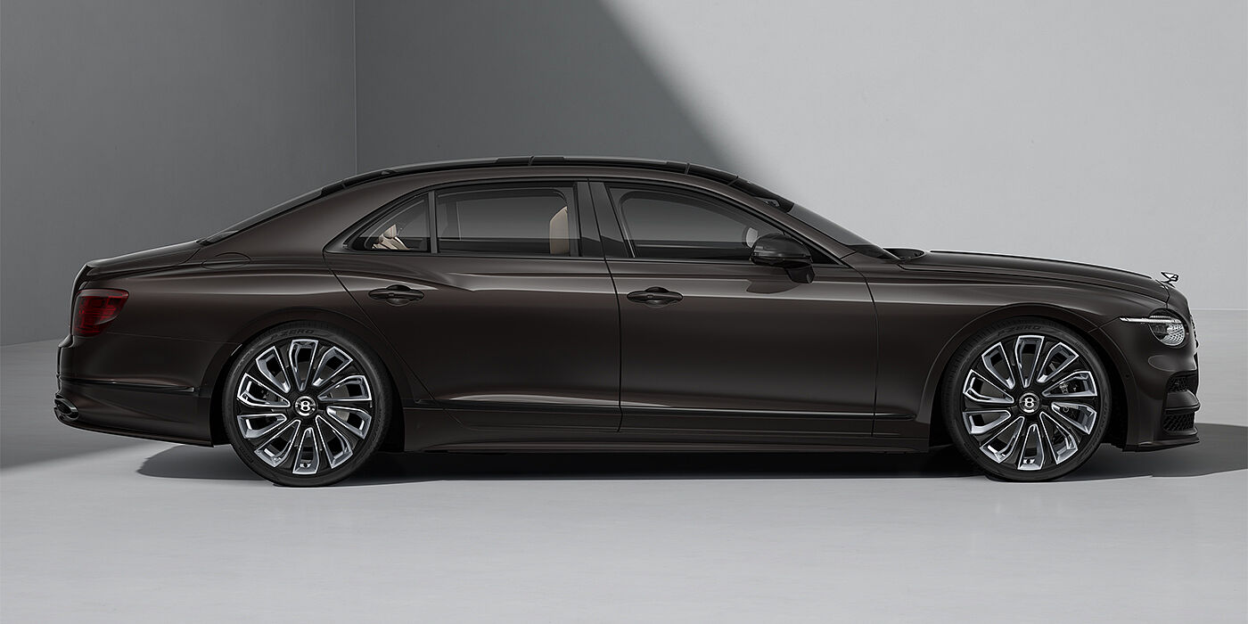 Gohm Sportwagen GmbH | Bentley Stuttgart New Bentley Flying Spur Mulliner sedan in Havana brown paint profile with 22" Mulliner Black Painted & Polished wheels
