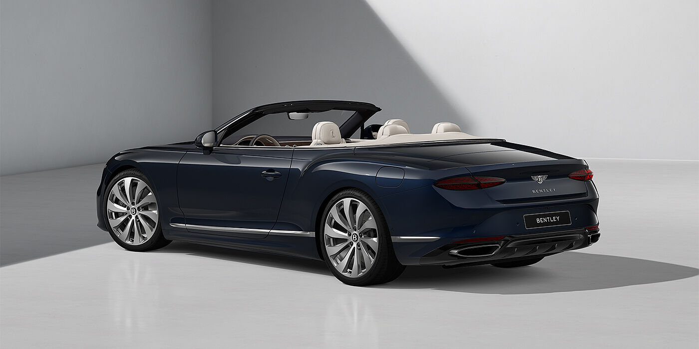 Gohm Sportwagen GmbH | Bentley Stuttgart Bentley Continental GTC convertible in Dark Sapphire paint and 22" Ten Spoke wheels - rear 3/4