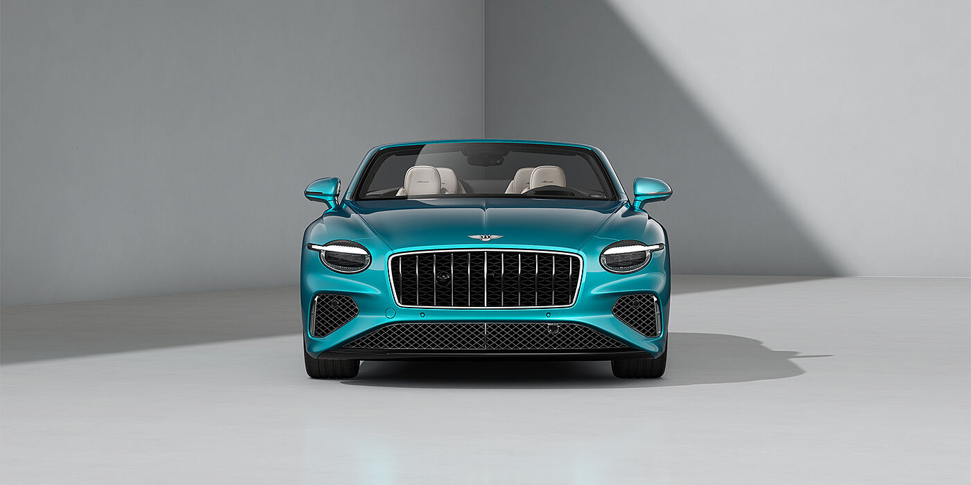 Gohm Sportwagen GmbH | Bentley Stuttgart Bentley Continental GTC Azure convertible in Topaz Blue paint and 22" Azure wheels - full front