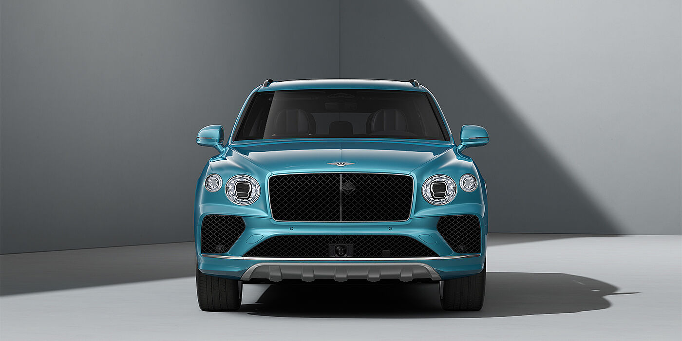 Gohm Sportwagen GmbH | Bentley Stuttgart Bentley Bentayga EWB SUV in Light Windsor Blue paint and 22" Five Spoke Directional Polished wheels - full front
