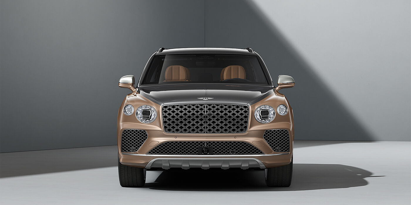 Gohm Sportwagen GmbH | Bentley Stuttgart Bentley Bentayga EWB Mulliner SUV in Magnetic and Rose Gold paint and 22" Mulliner wheels full front