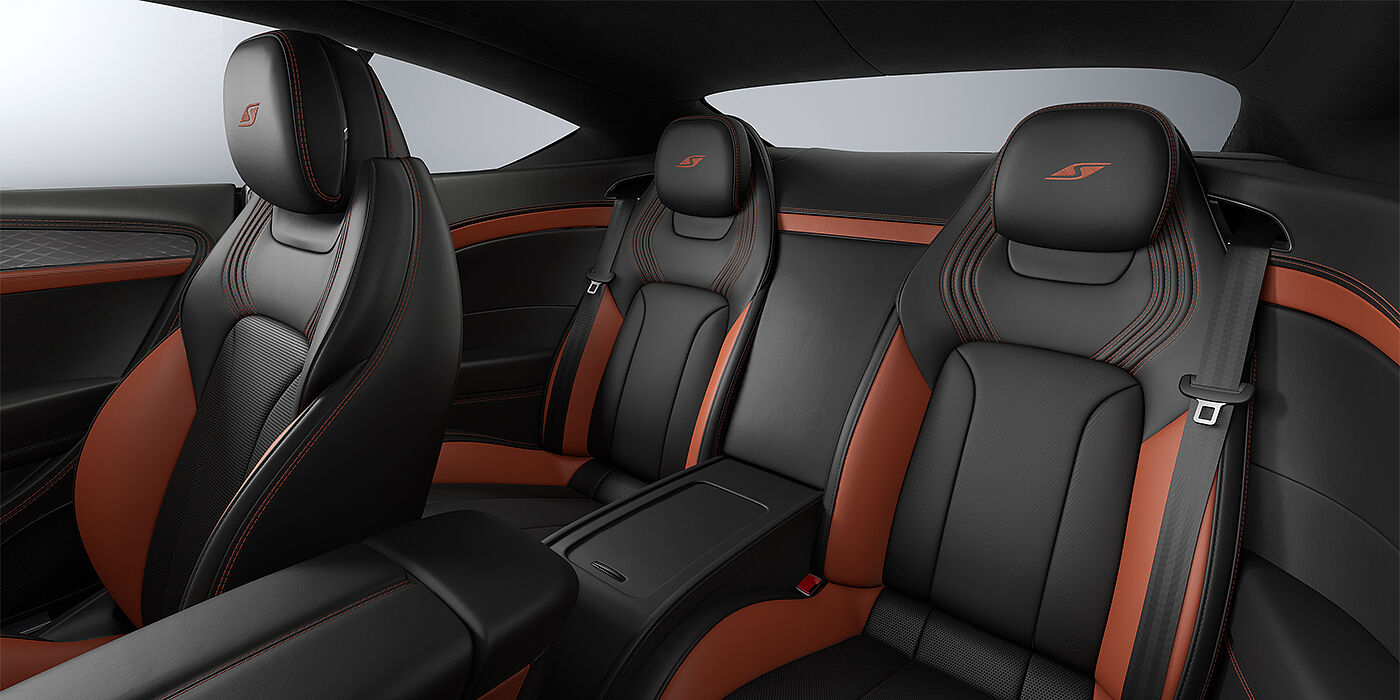Gohm Sportwagen GmbH | Bentley Stuttgart Bentley Continental GT coupe rear interior in Newmarket Tan and Beluga black hides