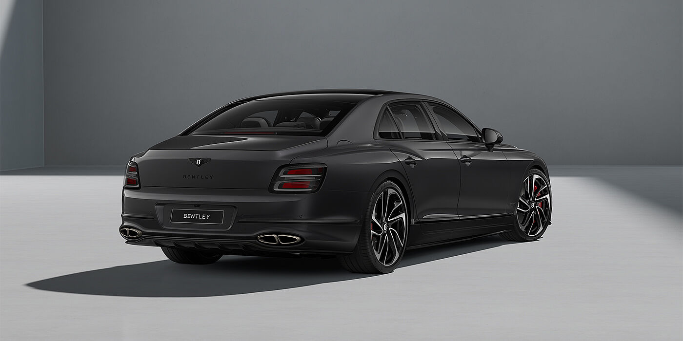Gohm Sportwagen GmbH | Bentley Stuttgart New Bentley Flying Spur Speed sedan in Magnetic  paint rear 3/4 with 22" Swept spoke Black & Machined wheels