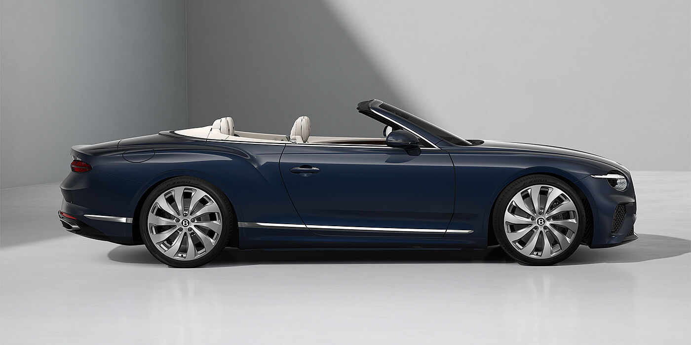 Gohm Sportwagen GmbH | Bentley Stuttgart Bentley Continental GTC convertible in Dark Sapphire paint and 22" Ten Spoke wheels - profile