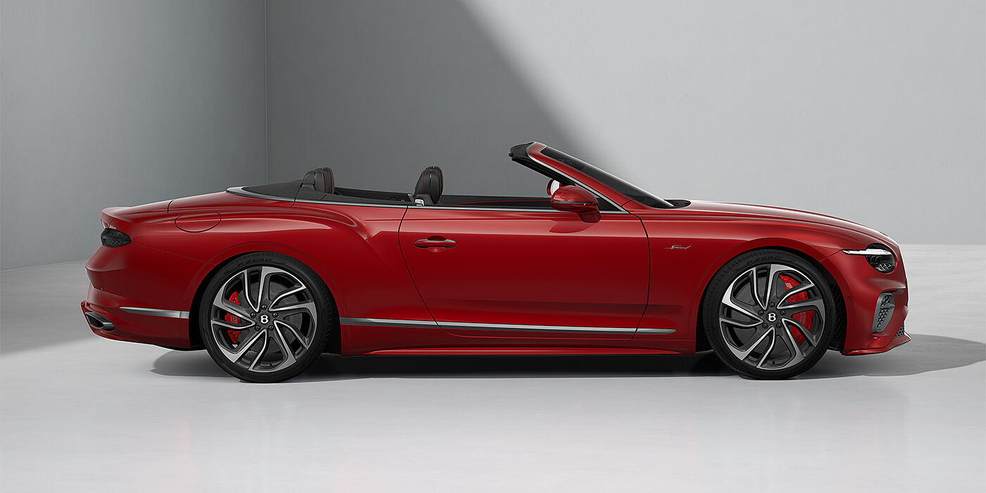 Gohm Sportwagen GmbH | Bentley Stuttgart Bentley Continental GTC Speed convertible in Dragon Red paint and 22" swept spoke wheels - profile