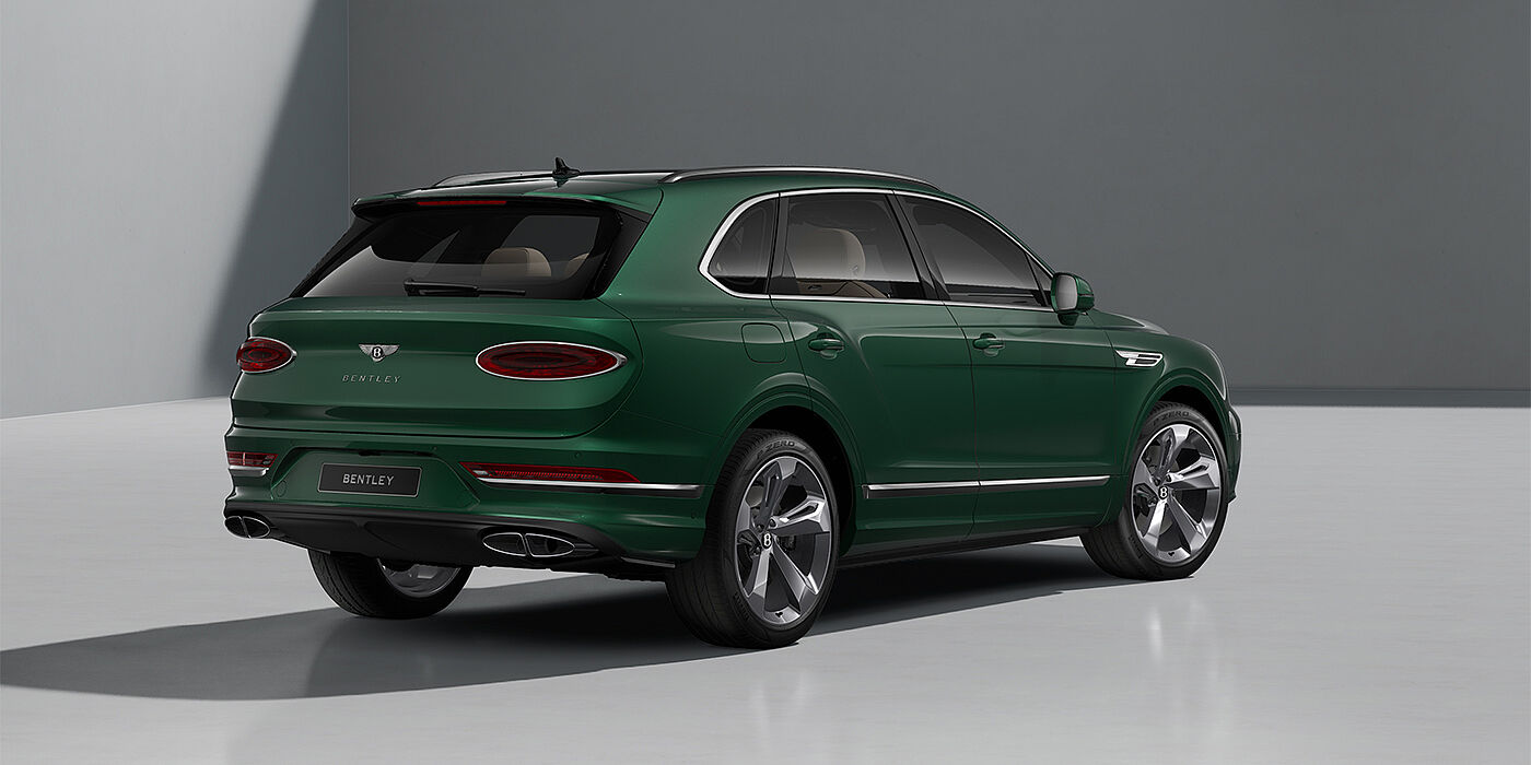 Gohm Sportwagen GmbH | Bentley Stuttgart Bentley Bentayga SUV in Verdant paint and 22" Five Spoke Directional Polished wheels - rear ¾