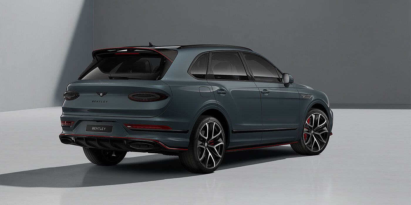 Gohm Sportwagen GmbH | Bentley Stuttgart Bentley Bentayga Speed SUV in Storm Grey Satin paint and 23" Black Painted and Bright Machined Wheels - rear ¾