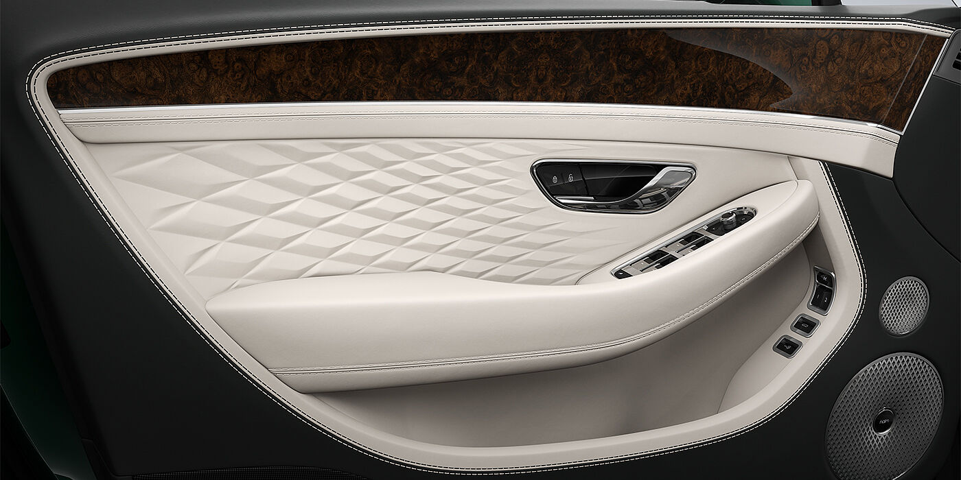 Gohm Sportwagen GmbH | Bentley Stuttgart Bentley Continental GT Azure door detail in Linen and Cumbrian Green hides