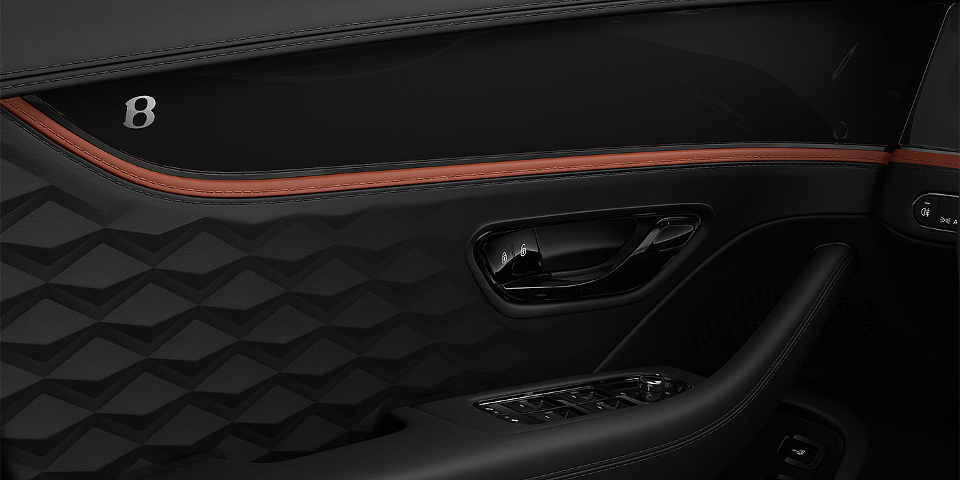 Gohm Sportwagen GmbH | Bentley Stuttgart New Bentley Flying Spur Mulliner sedan door interior in Porland and Beluga black hides