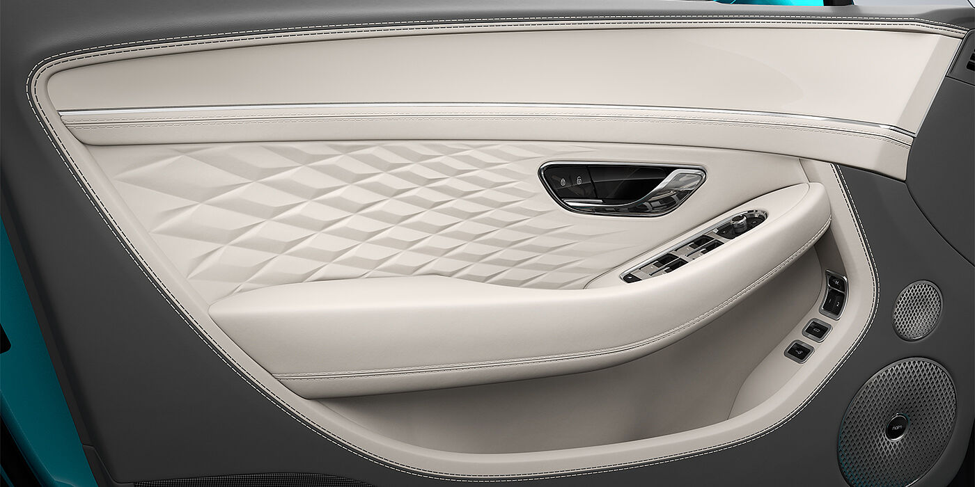 Gohm Sportwagen GmbH | Bentley Stuttgart Bentley Continental GTC Azure convertible door detail in Linen and Gravity Grey hides