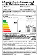 Bentley Continental GT Azure 2025 information über den energieverbrauch und die co2-emissionen des neuen pkw