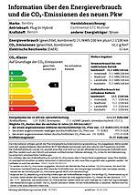 Bentley Continental GTC Mulliner 2025 information über den energieverbrauch und die co2-emissionen des neuen pkw
