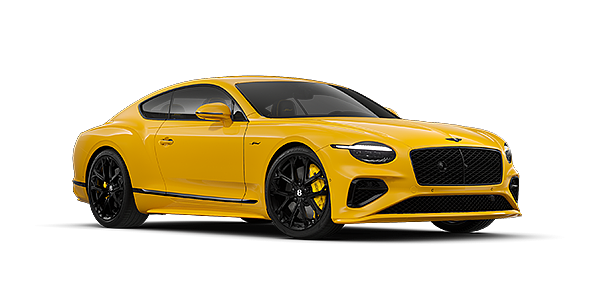 Gohm Sportwagen GmbH | Bentley Stuttgart Bentley Continental GT Speed coupe in Monaco Yellow paint and 22" Ten spoke sport wheels - front 3/