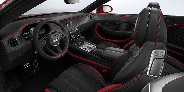 Gohm Sportwagen GmbH | Bentley Stuttgart Bentley Continental GTC Speed convertible front interior in Hotspur red and Beluga black hides