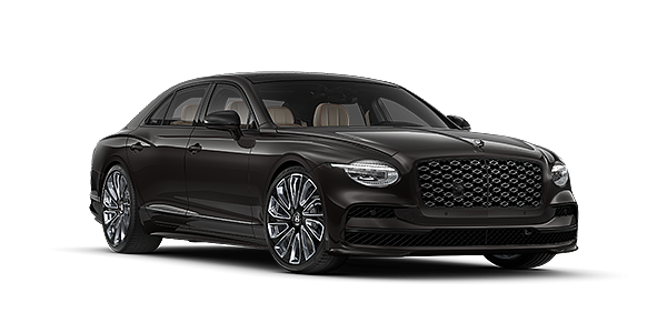 Gohm Sportwagen GmbH | Bentley Stuttgart New Bentley Flying Spur Mulliner sedan in Havana brown paint front 3/4 with 22" Mulliner Black Painted & Polished wheels