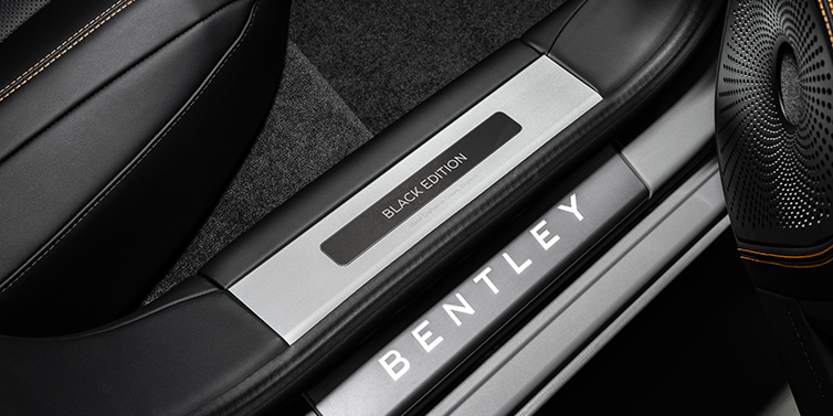 Gohm Sportwagen GmbH | Bentley Stuttgart Bentley Flying Spur Black Edition sedan limited edition treadplate featuring Black Edition wording with Beluga black hide