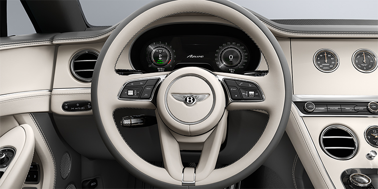 Gohm Sportwagen GmbH | Bentley Stuttgart Bentley Continental GTC Azure convertible steering wheel in Linen and Gravity Grey hides