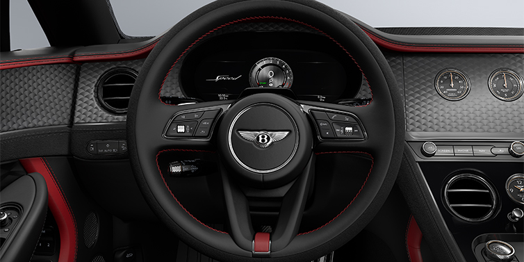 Gohm Sportwagen GmbH | Bentley Stuttgart Bentley Continental GTC Speed convertible steering wheel in Hotspur red and Beluga black hides